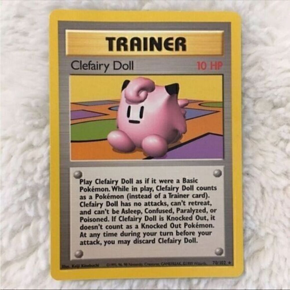 Pokemon Clefairy Doll 70/102 Base Set Rare Unlimited Wizards ITA Vintage Card